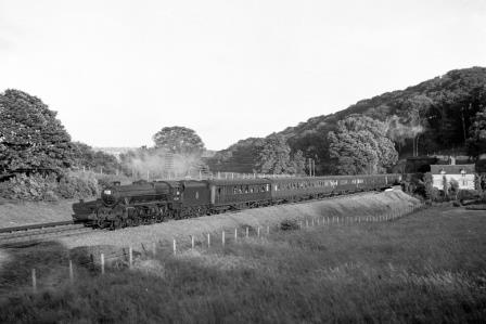 BR(S) 5MT class 45300 at Patcham, East Sussex with the 8.15pm Brighton - Biggleswade service on Sunday 17 Jun 1951 - J.H.W. Kent [091424]