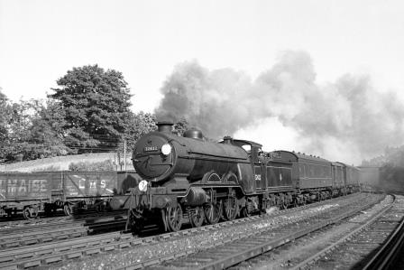 BR(S) Brighton Atlantic class 32422 'North Foreland' passing Preston Park Pullman Car Works, East Sussex with an up Vans service on Tuesday 19 Jun 1951 - J.H.W. Kent [091425]