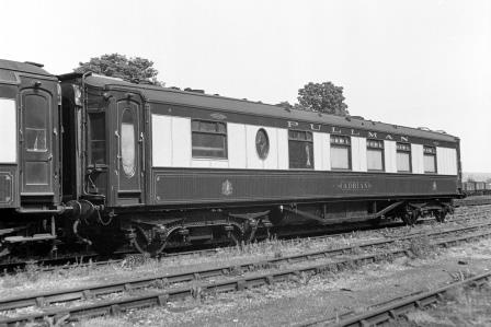 Pullman 1st Class Kitchen Car 'Adrian' at Preston Park Pullman Car Works, East Sussex circa Jun 1951 - J.H.W. Kent [091429]