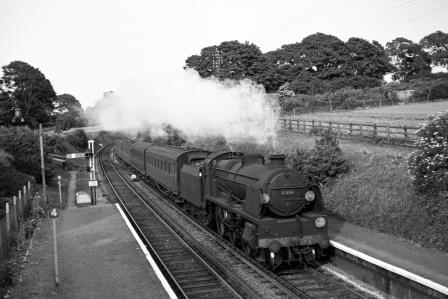 BR(S) U1 class 31891 at Falmer Station, East Sussex with the 4.18pm London Bridge - Brighton service on Saturday 30 Jun 1951 - J.H.W. Kent [091445]