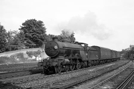 BR(S) Brighton Atlantic class 32421 'South Foreland' passing Preston Park Pullman Car Works, East Sussex with an up Vans service on Wednesday 04 Jul 1951 - J.H.W. Kent [091457]