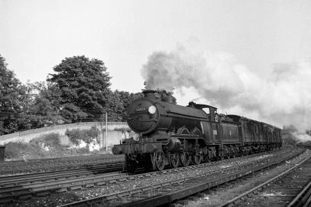 BR(S) Brighton Atlantic class 32422 'North Foreland' passing Preston Park Pullman Car Works, East Sussex with an up Vans service on Thursday 05 Jul 1951 - J.H.W. Kent [091461]