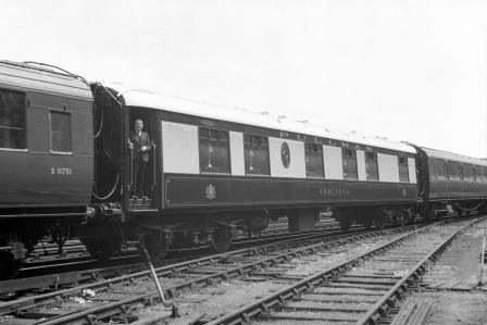 Pullman 1st Class Kitchen Car 'Brenda' at Preston Park Pullman Car Works, East Sussex on Friday 13 Jul 1951 - J.H.W. Kent [091480]