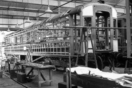 Pullman 1st Class Kitchen Car 'Aries' inside Preston Park Pullman Car Works, East Sussex on Friday 13 Jul 1951 - J.H.W. Kent [091483]