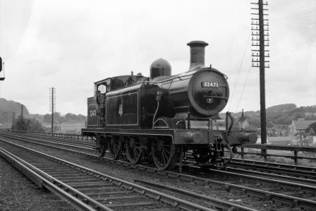 SR / BR E4 class 32471 passing Preston Park Pullman Car Works, East Sussex on Thursday 12 Jul 1951 - J.H.W. Kent [091487]