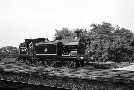 BR(S) E4 class 32471 passing Preston Park Pullman Car Works, East Sussex with a down light engine service on Wednesday 18 Jul 1951 - J.H.W. Kent [091500]