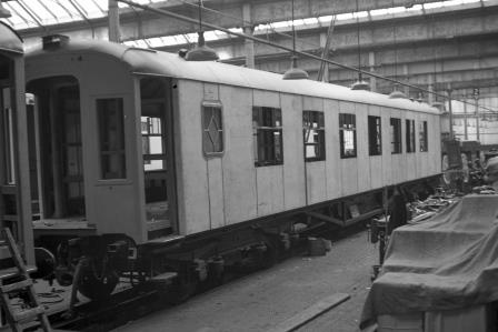 Pullman 1st Class Parlour Car 'Phoenix' inside Preston Park Pullman Car Works, East Sussex circa 18 Jul 1951 - J.H.W. Kent [091502]
