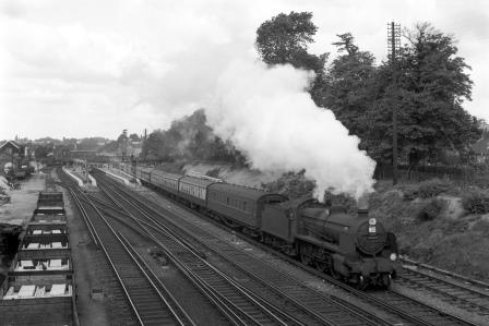 BR(S) N class 31823 at Bromley South Station, Greater London with a Victoria - Ramsgate service on Saturday 02 Aug 1958 - J.H.W. Kent [092025]