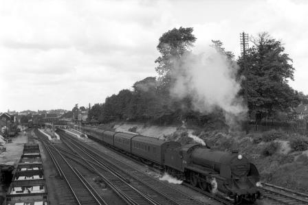 BR(S) King Arthur class 30794 'Sir Ector de Maris' at Bromley South Station, Greater London with a Victoria - Ramsgate service on Saturday 02 Aug 1958 - J.H.W. Kent [092028]