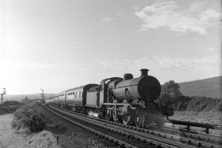 BR(S) K class 32351 at Southerham Junction, East Sussex with a Leicester - Hastings service on Saturday 06 Sep 1958 - J.H.W. Kent [092099]