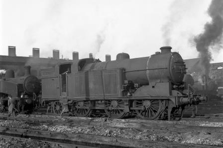 BR(E) N2 class 69555 at Hornsey Shed, Greater London on Saturday 08 Nov 1958 - J.H.W. Kent [092161]