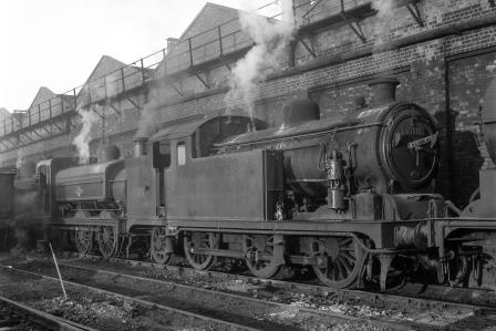 BR(E) N7 class 69618 at Hornsey Shed, Greater London on Saturday 08 Nov 1958 - J.H.W. Kent [092162]