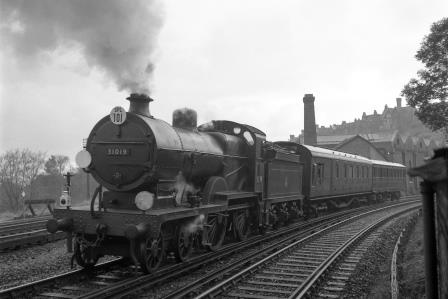 BR(S) E1 class 31019 at Cliftonville Spur, Preston Park, East Sussex with an Inspection Saloon being propelled towards the tunnel on Wednesday 12 Nov 1958 - J.H.W. Kent [092169]