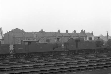 BR(M) 3F class 41990 & BR(M) 3P class 41950 at Plaistow, Greater London on Sunday 01 Feb 1959 - J.H.W. Kent [092188]