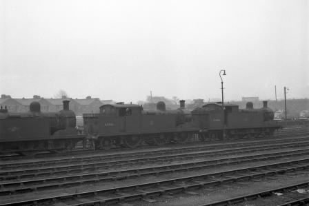 BR(M) 3F class 41981 & BR(M) 3F class 41983 at Plaistow, Greater London on Sunday 01 Feb 1959 - J.H.W. Kent [092192]