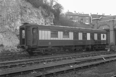 Pullman ex 2nd Class Kitchen Car '101' at Preston Park Pullman Car Works, Brighton, East Sussex on Monday 01 Dec 1958 - J.H.W. Kent [092202]