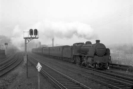 BR(S) U1 class 31898 passing Preston Park Pullman Car Works, East Sussex with a down Passenger stock service on Thursday 04 Dec 1958 - J.H.W. Kent [092207]