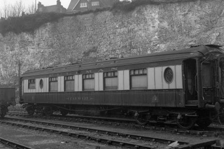 Pullman Kitchen Car 'Car No. 135' at Preston Park Pullman Car Works, Brighton, East Sussex on Thursday 01 Jan 1959 - J.H.W. Kent [092228]
