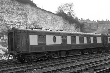 Pullman 1st Class Kitchen Car 'Thelma' at Preston Park Pullman Car Works, Brighton, East Sussex on Thursday 01 Jan 1959 - J.H.W. Kent [092237]