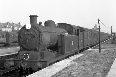 BR(E) N7 class 69603 at Chingford, Greater London with a Liverpool Street Departure on Saturday 28 Feb 1959 - J.H.W. Kent [092247]
