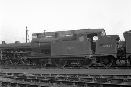 BR(E) N7 class 69667 at Stratford Shed, Greater London on Saturday 28 Feb 1959 - J.H.W. Kent [092260]