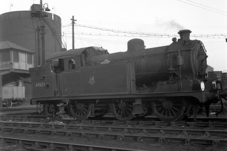 BR(E) N7 class 69651 at Stratford Shed, Greater London on Saturday 28 Feb 1959 - J.H.W. Kent [092264]