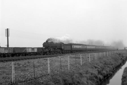 BR(E) B2 class 61607 'Blickling' approaching Angel Road, Greater London with an up Passenger service on Saturday 14 Mar 1959 - J.H.W. Kent [092275]