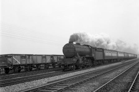 BR(E) K3 class 61801 approaching Angel Road, Greater London with an up Passenger service on Saturday 14 Mar 1959 - J.H.W. Kent [092276]