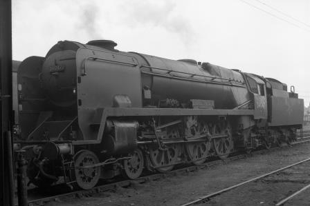 BR(S) West Country class 34047 'Callington' at Nine Elms Shed, Greater London on Saturday 14 Mar 1959 - J.H.W. Kent [092300]