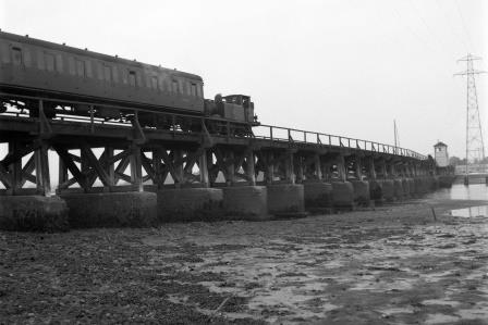 BR(S) Terrier class 32661 at Langston Bridge, Hampshire with a Hayling Island - Havant service in Jul 1962 - J.H.W. Kent [093314]