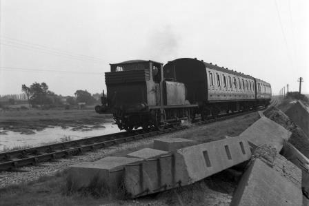 BR(S) Terrier class 32661 at North Hayling, Hampshire with a Hayling Island - Havant service in Jul 1962 - J.H.W. Kent [093316]