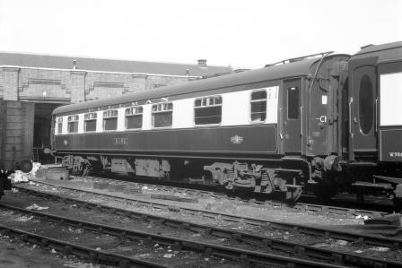 Pullman 1st Class Kitchen Car 'Hawk' at Preston Park Pullman Car Works, Brighton, East Sussex in Jul 1962 - J.H.W. Kent [093328]