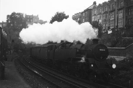 BR Std 4MT class 80013 at Cliftonville Spur, Preston Park, East Sussex with a Northbound Vans in Jul 1962 - J.H.W. Kent [093334]