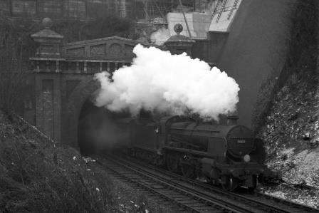 BR(S) N class 31827 at Cliftonville Spur, Preston Park, East Sussex with a Northbound Vans circa 1963 - J.H.W. Kent [093355]
