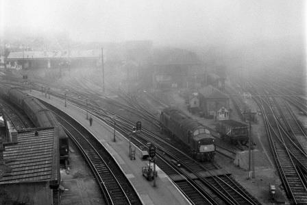 BR Class 40 D235 'Apapa' at Brighton Station, East Sussex with a Light engine to motive power depot on Monday 14 Jun 1965 - J.H.W. Kent [093417]
