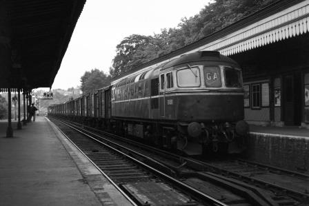 BR Class 33 D6511 at Preston Park Station, West Sussex with a Northbound Goods in Jun 1965 - J.H.W. Kent [093431]