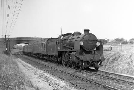 BR(S) U class 31626 between Fareham and Portchester, Hampshire with an Eastbound train to Portsmouth on Saturday 01 Jun 1957 - J.H.W. Kent [094443]