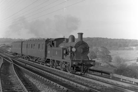 BR(S) H class 31327 at High Brooms, Kent with a Tonbridge - Tunbridge Wells West service on Saturday 08 Jun 1957 - J.H.W. Kent [094479]