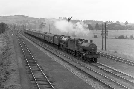 BR(M) 4P class 41185 & BR(M) Jubilee class 45618 'New Hebrides' near Duffield, Derbyshire with a Southbound service on Saturday 13 Jul 1957 - J.H.W. Kent [094512]