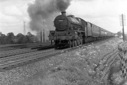 BR(M) Jubilee class 45636 'Uganda' near Radlett, Hertfordshire with a Northbound service on Saturday 24 May 1958 - J.H.W. Kent [094589]