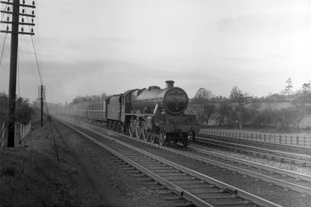 BR(M) Jubilee class 45575 'Madras' near Radlett, Hertfordshire with a Southbound service on Easter Saturday 17 Apr 1954 - J.H.W. Kent [094663]