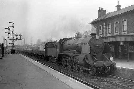 BR(S) King Arthur class 30454 'Queen Guinevere' at St Denys Station, Hampshire with a Southampton Docks - Waterloo service on Saturday 15 May 1954 - J.H.W. Kent [094694]