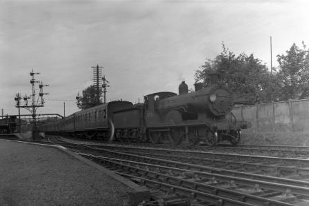 BR(S) T9 class 30726 at St Denys Station, Hampshire with a Southbound train from Portsmouth on Saturday 26 Jun 1954 - J.H.W. Kent [094733]