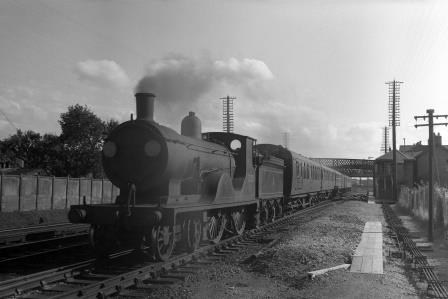 BR(S) T9 class 30310 at St Denys, Hampshire with a service to Portsmouth on Saturday 26 Jun 1954 - J.H.W. Kent [094740]