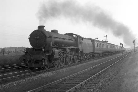 BR(E) B1 class 61195 near Potters Bar, Hertfordshire with a Northbound service on Saturday 14 Aug 1954 - J.H.W. Kent [094771]