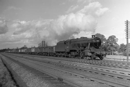 BR(M) 8F class 48359 near Radlett, Hertfordshire with a Southbound Goods on Saturday 30 Oct 1954 - J.H.W. Kent [094789]
