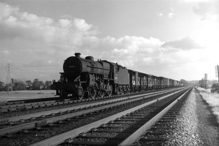 BR(M) Crab class 42756 near Radlett, Hertfordshire with a Northbound Goods on Saturday 30 Oct 1954 - J.H.W. Kent [094801]
