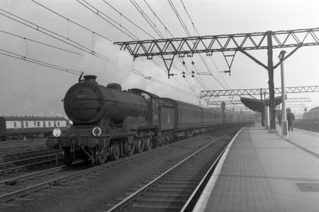 BR(E) B12 class 61555 at Stratford Station, Greater London with an up service on Saturday 02 Apr 1955 - J.H.W. Kent [094818]