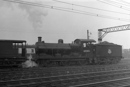 BR(E) J17 class 65583 at Stratford, Greater London with a down Goods service on Saturday 02 Apr 1955 - J.H.W. Kent [094822]