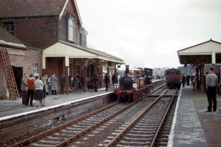 Bluebell Railway A1X class 55 'Stepney' & Bluebell Railway P class 27 'Primrose' at Sheffield Park Station, East Sussex on Easter Saturday 01 Apr 1961 - R.C. Riley [105252]